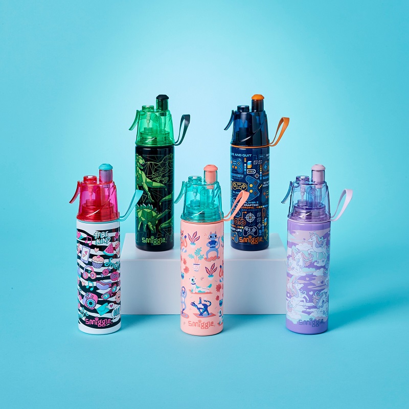 colourful water bottles
