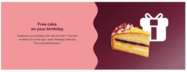 Free cake at costa banner