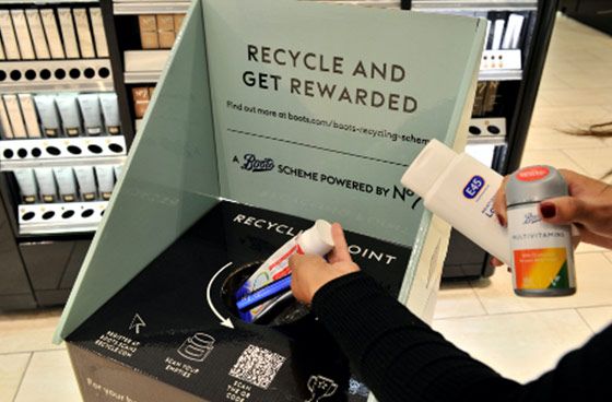 Recycling point at boots